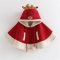 Thumbnail for Cartoon Reindeer Pompon Embellished Cloak