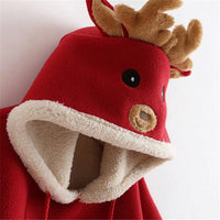 Thumbnail for Cartoon Reindeer Pompon Embellished Cloak